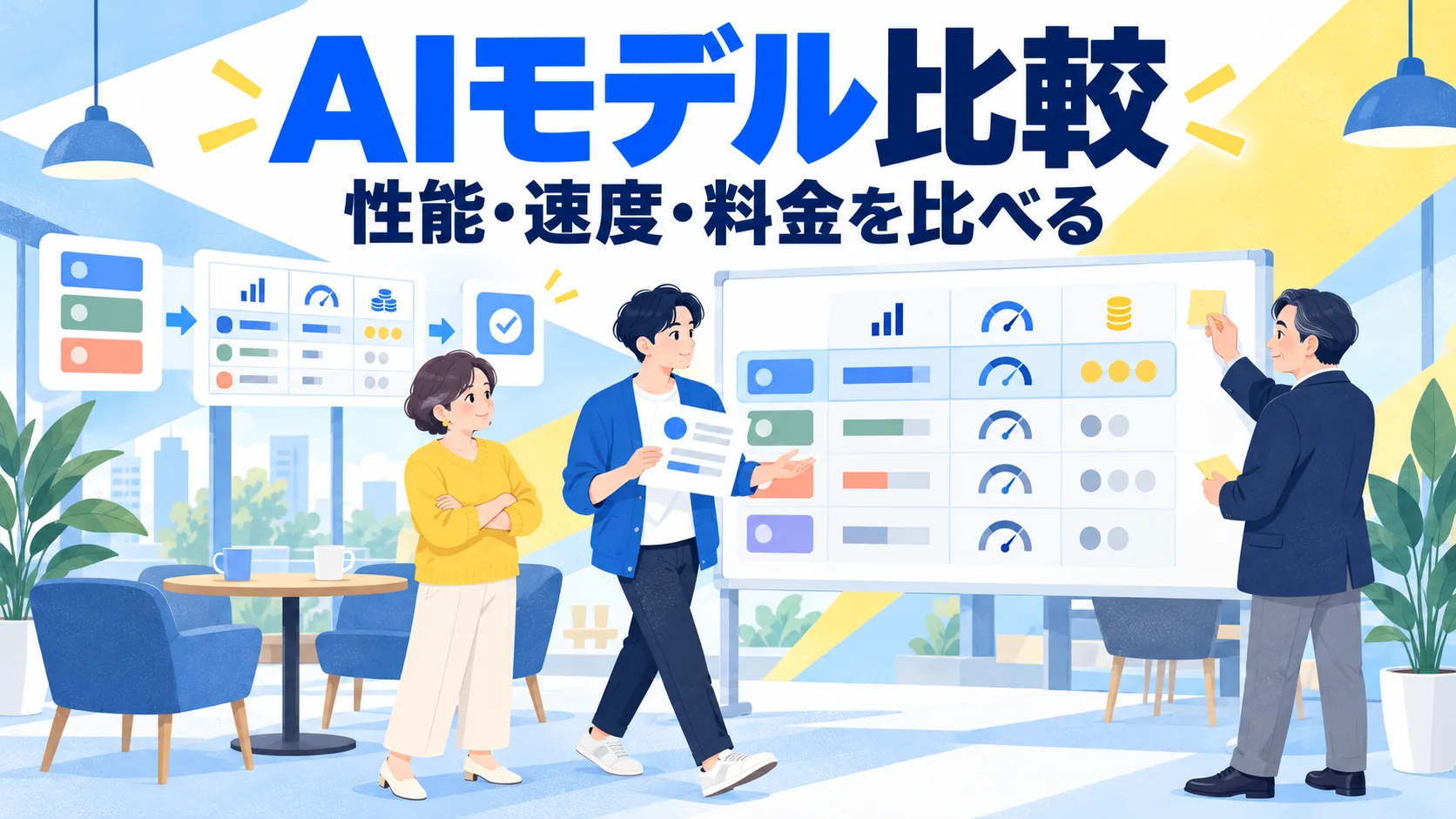 AIモデル比較。性能・速度・料金を比べる